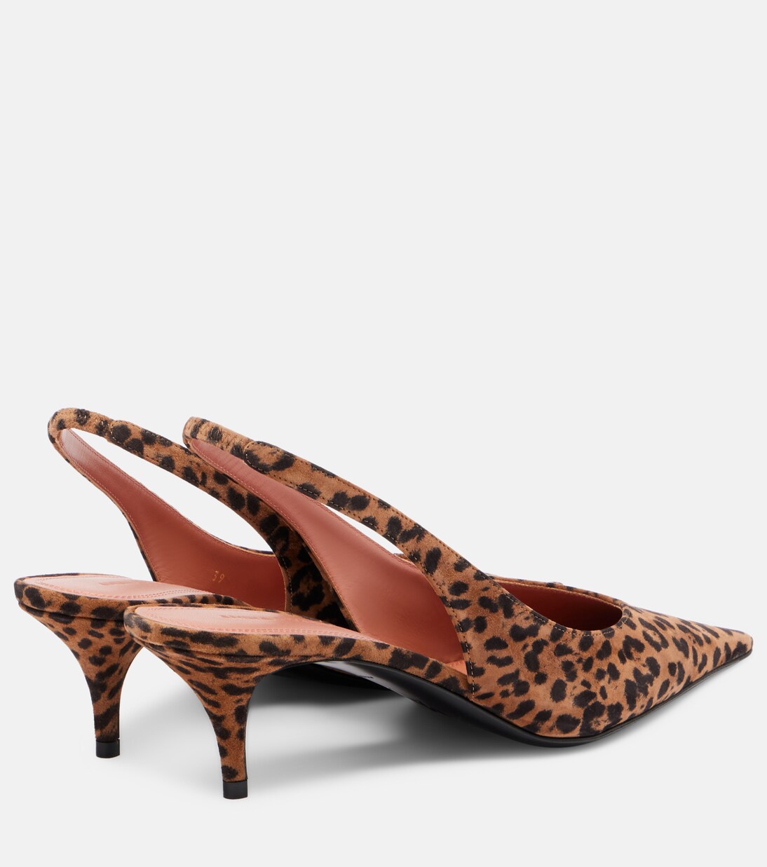 Anok 55 leopard-print suede slingback pumps | Amina Muaddi