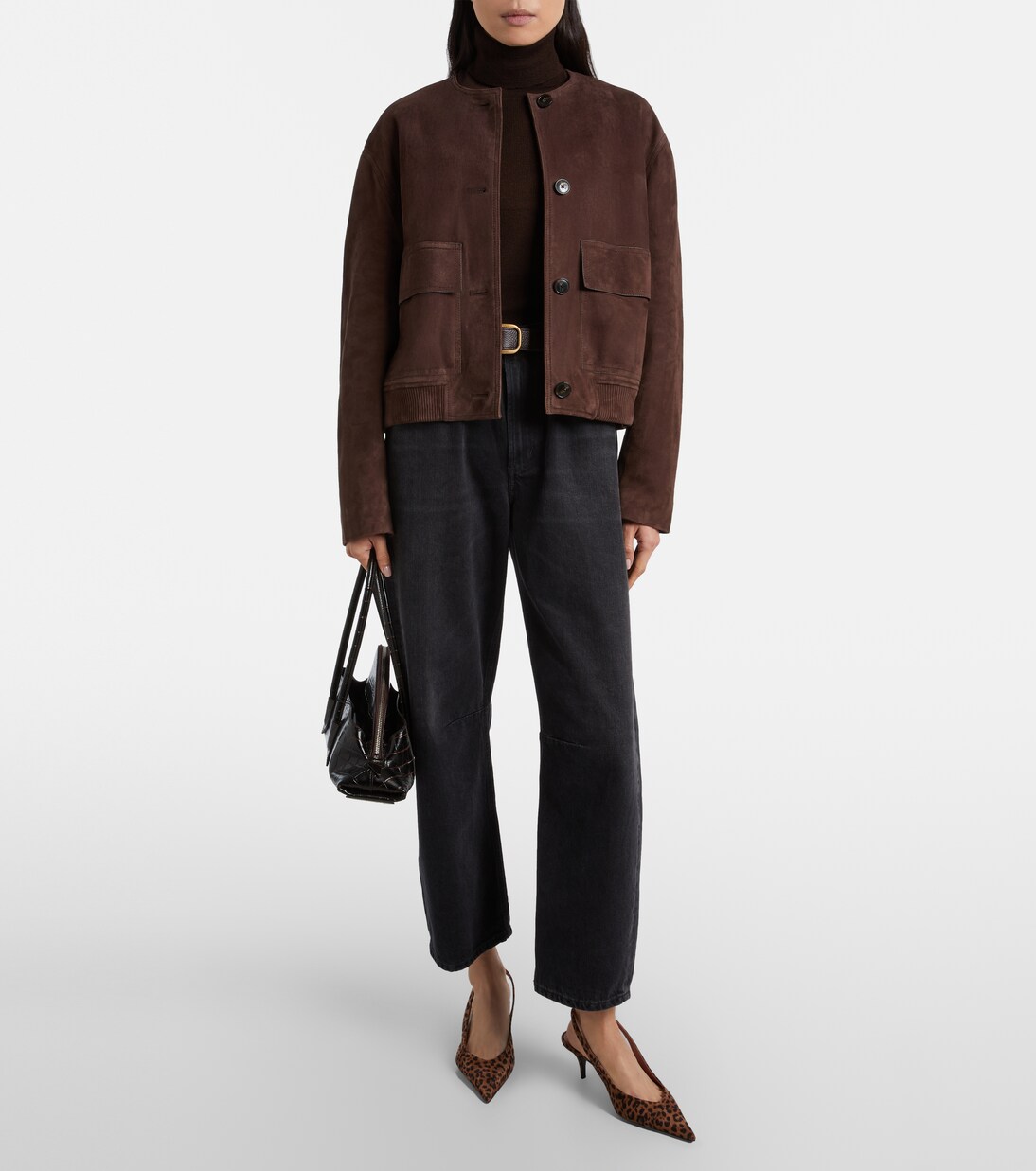 Anok 55 leopard-print suede slingback pumps | Amina Muaddi