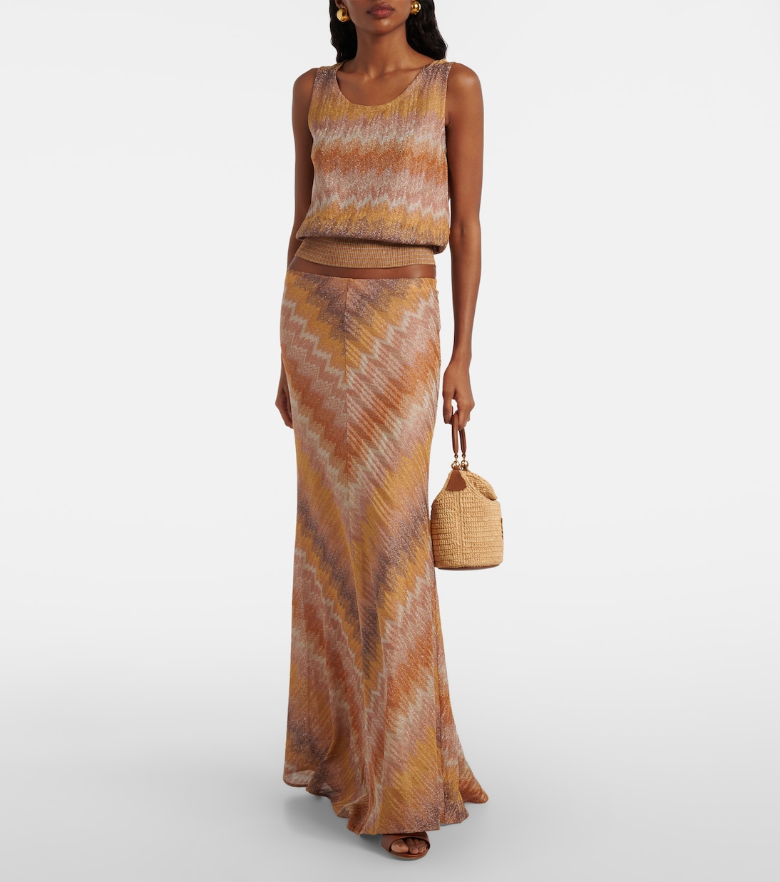 Gonna lunga con lamé a zig-zag | Missoni