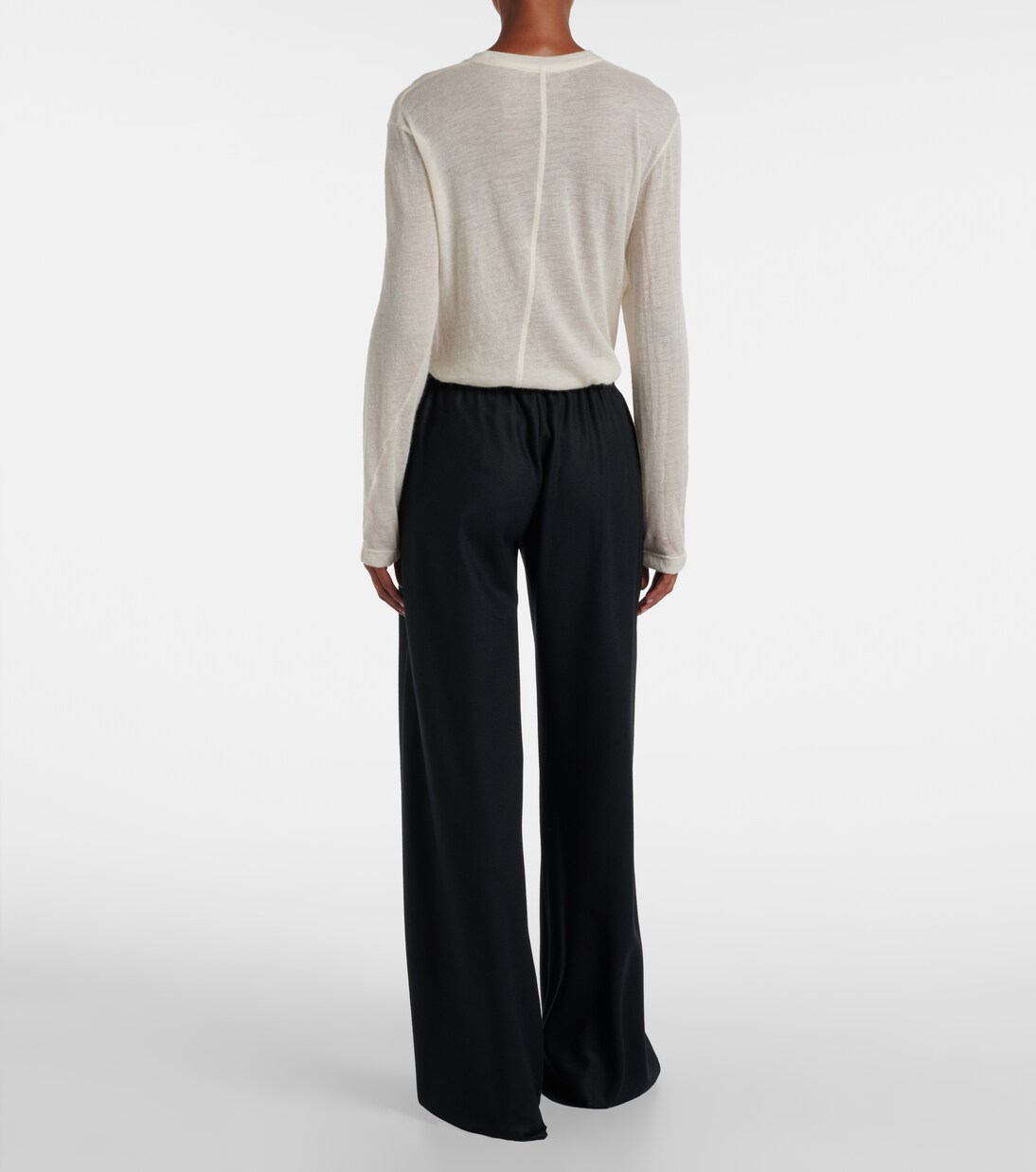 Gala virgin wool flannel wide-leg pants | The Row