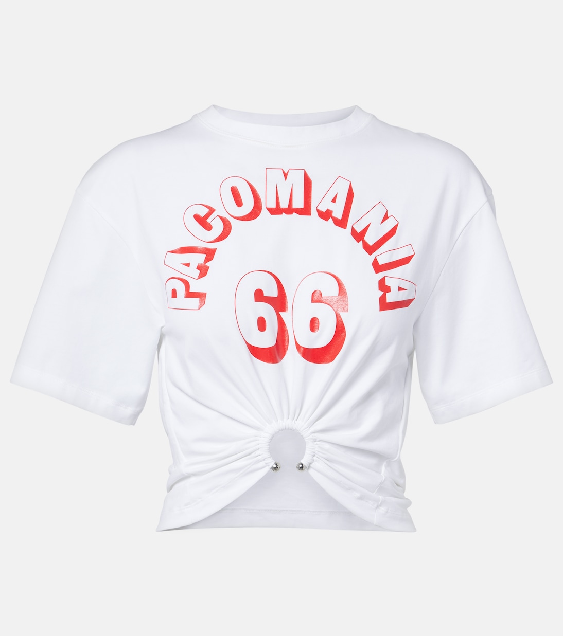 Printed cropped cotton-blend T-shirt  | Rabanne