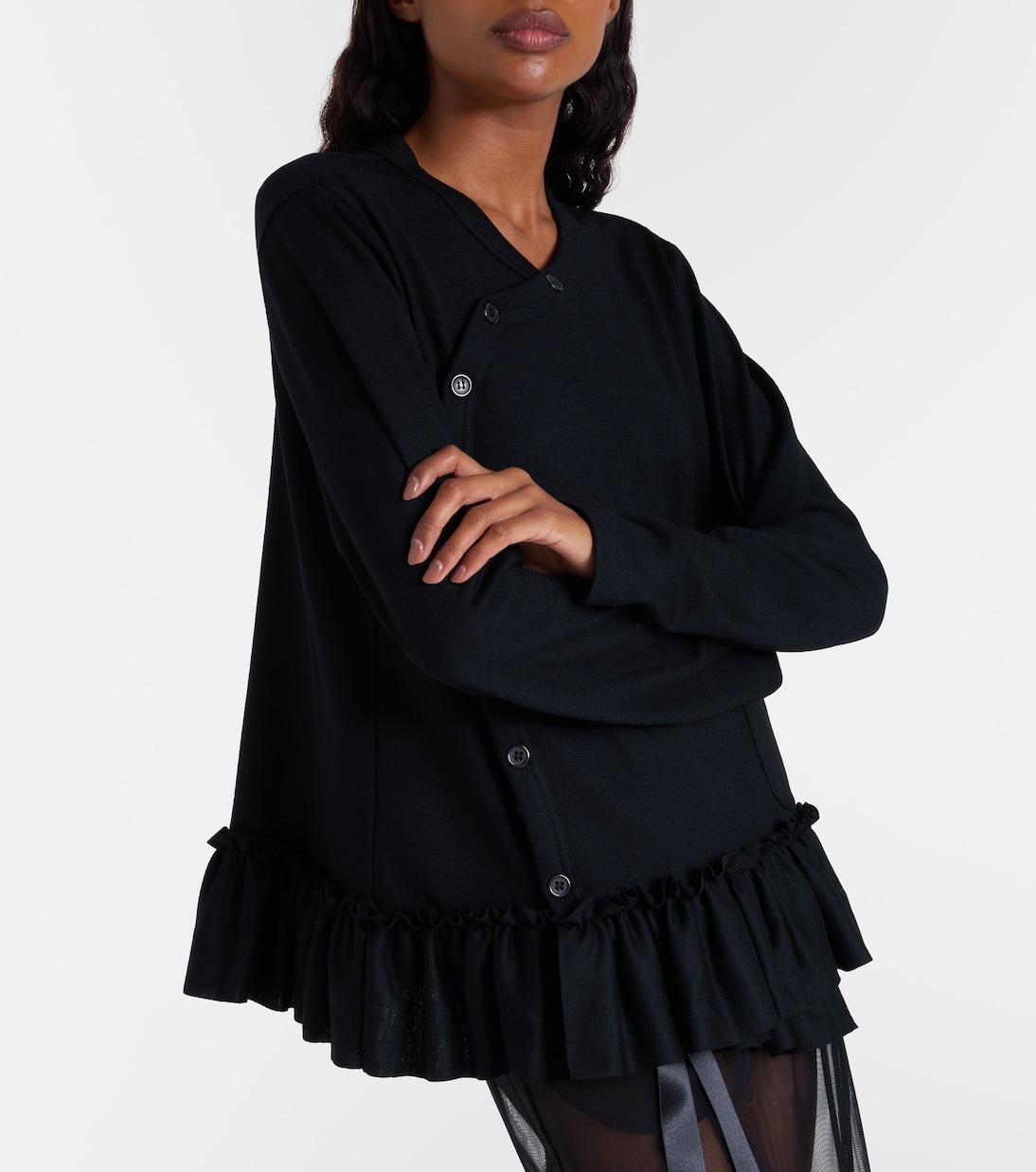 Ruffled wool top | Noir Kei Ninomiya