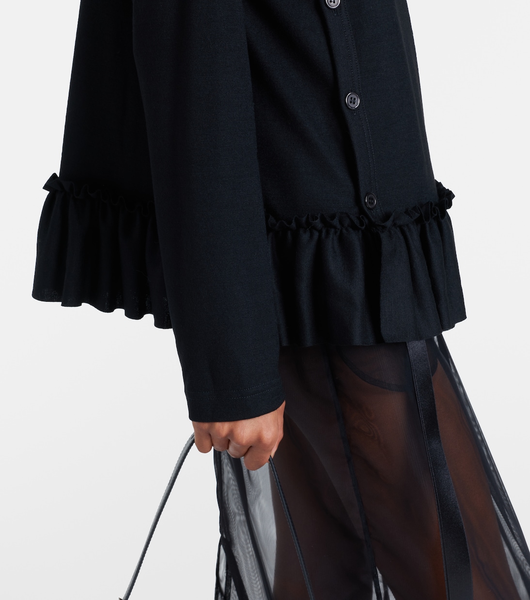 Ruffled wool top | Noir Kei Ninomiya