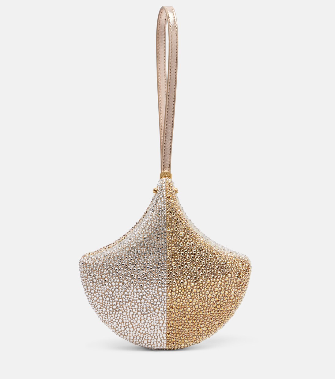 Ginkgo crystal-embellished suede clutch | Bvlgari
