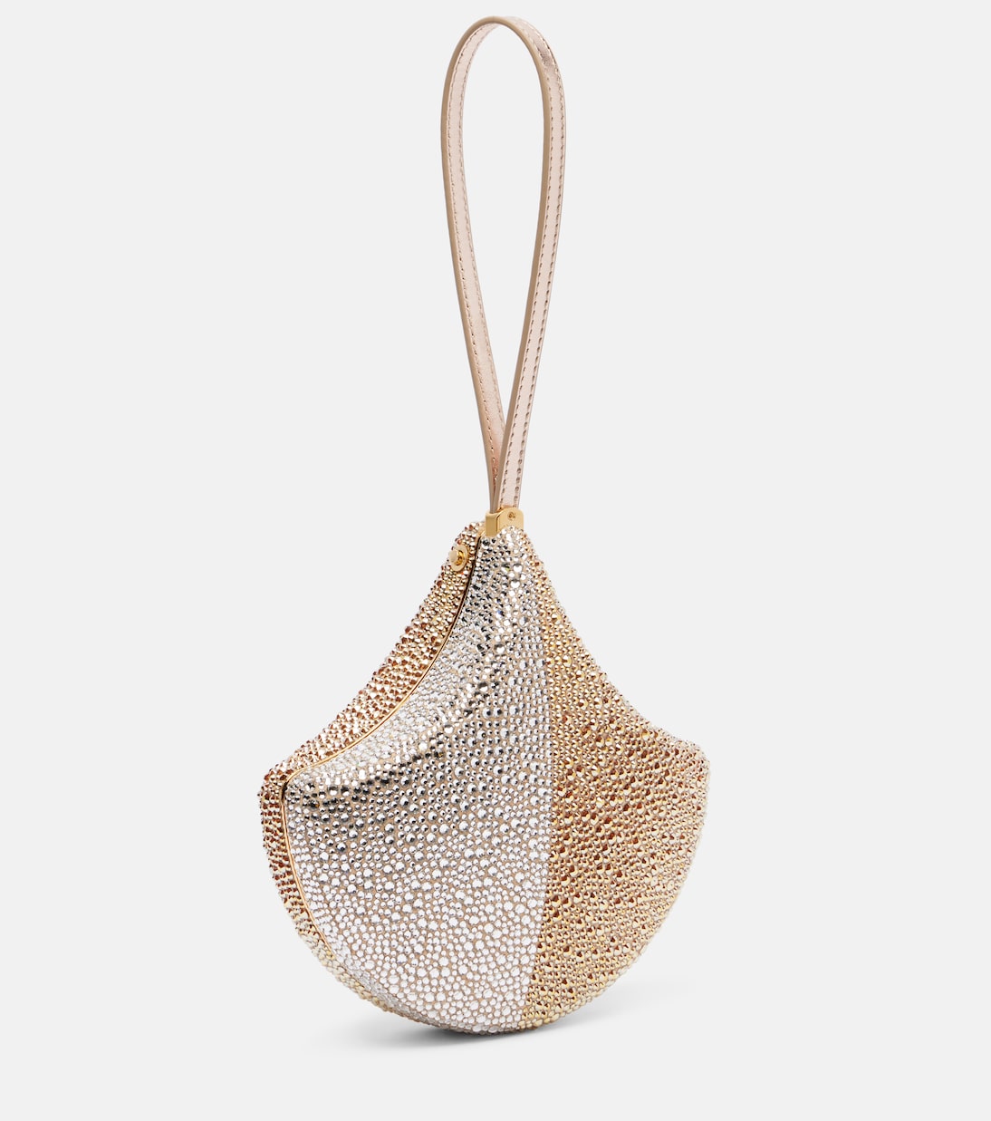 Ginkgo crystal-embellished suede clutch | Bvlgari