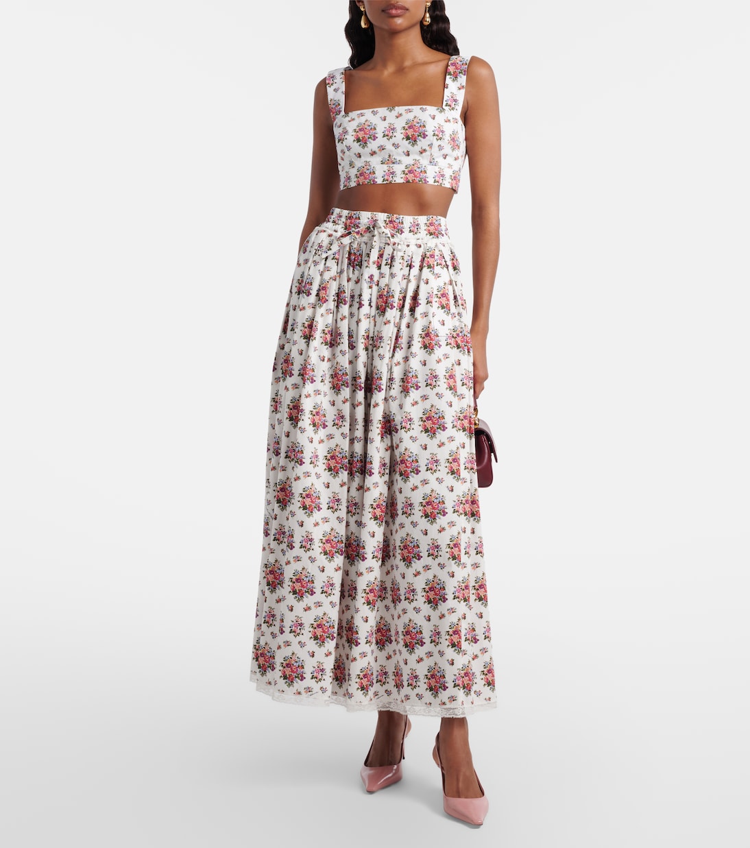 Floral cotton crop top | Dolce&Gabbana