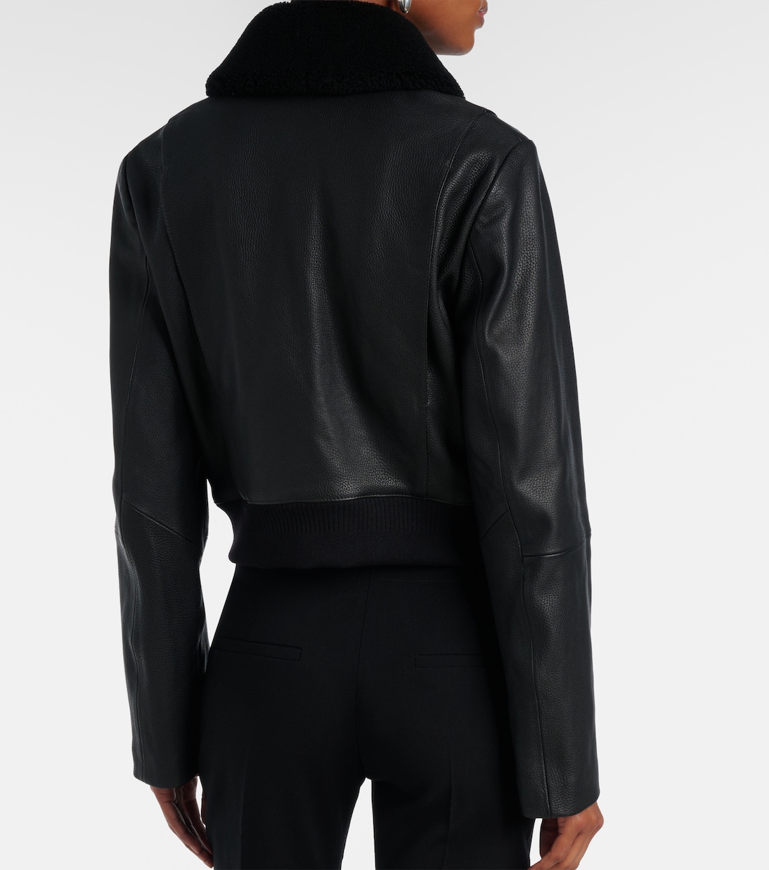 Shearling-trimmed leather jacket | Vince