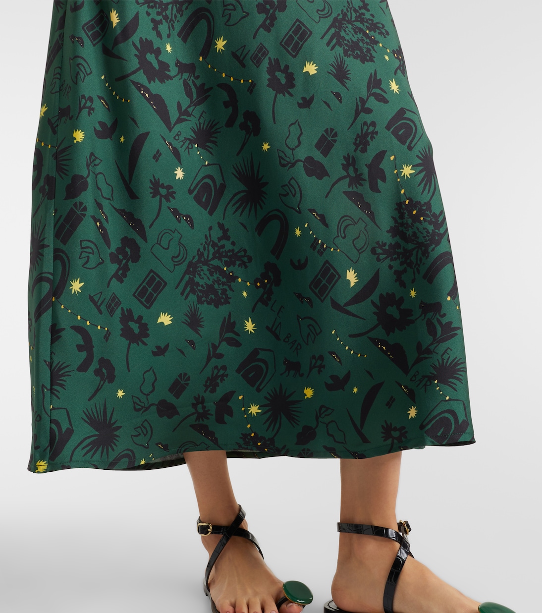 Valencia printed silk charmeuse maxi dress | Asceno