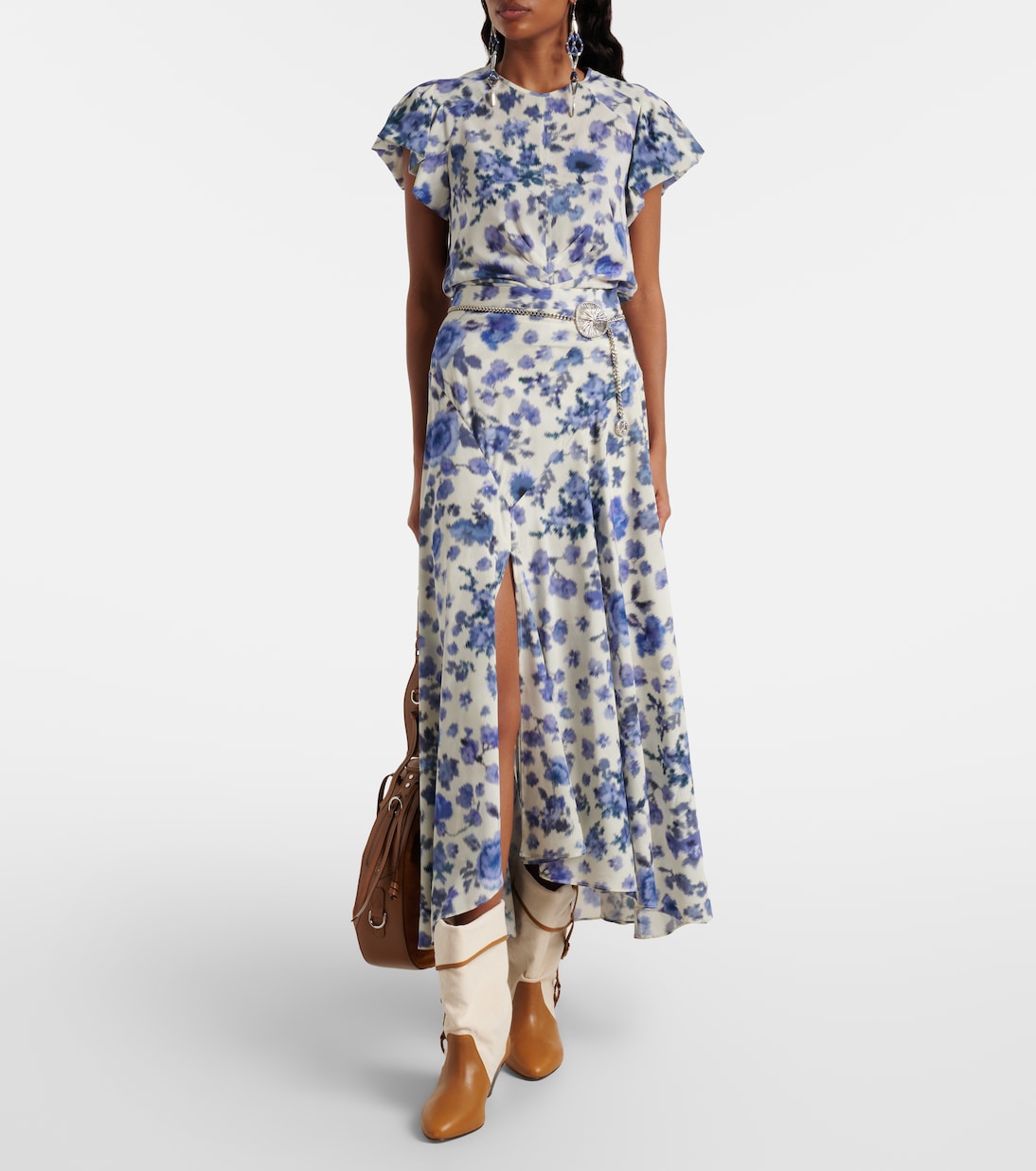 Sakura floral silk-blend midi skirt | Isabel Marant