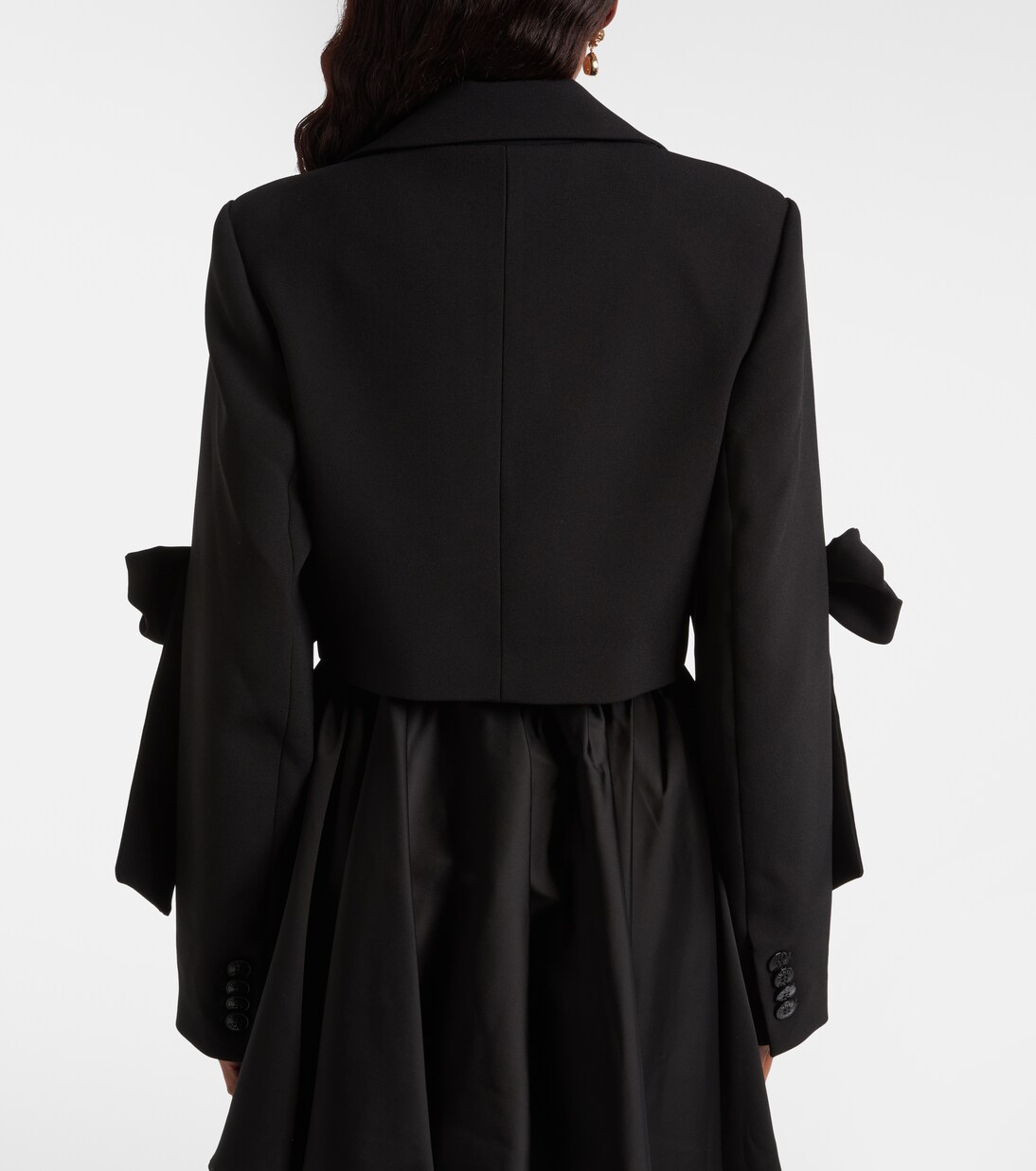 Double-breasted cropped blazer | Ganni