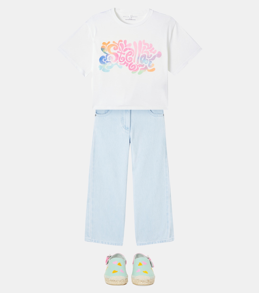 T-shirt in jersey di cotone con logo | Stella McCartney Kids