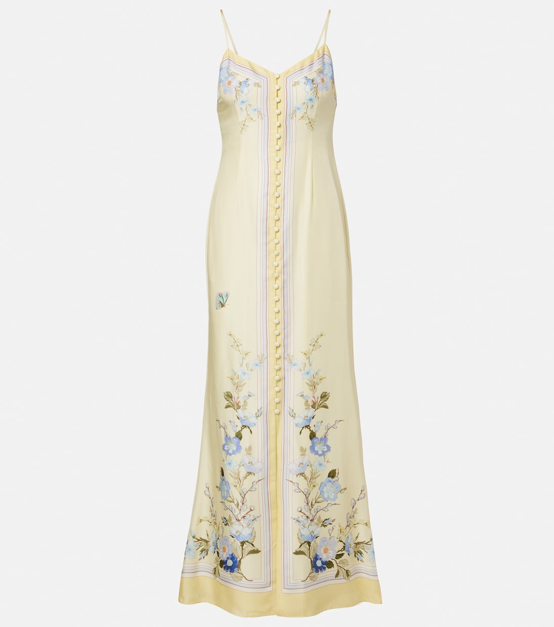 Floral silk satin maxi dress | Self-Portrait