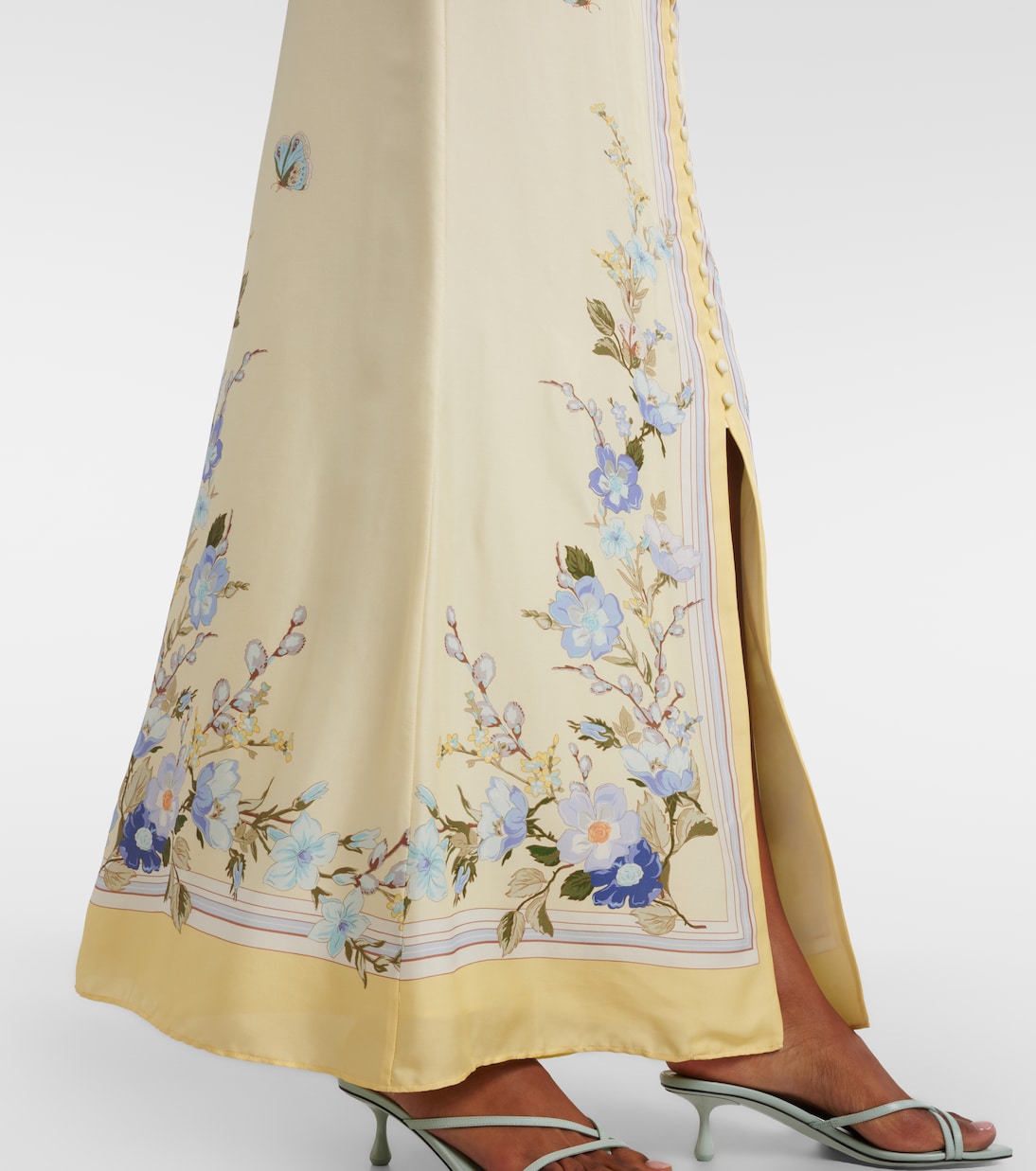 Floral silk satin maxi dress | Self-Portrait