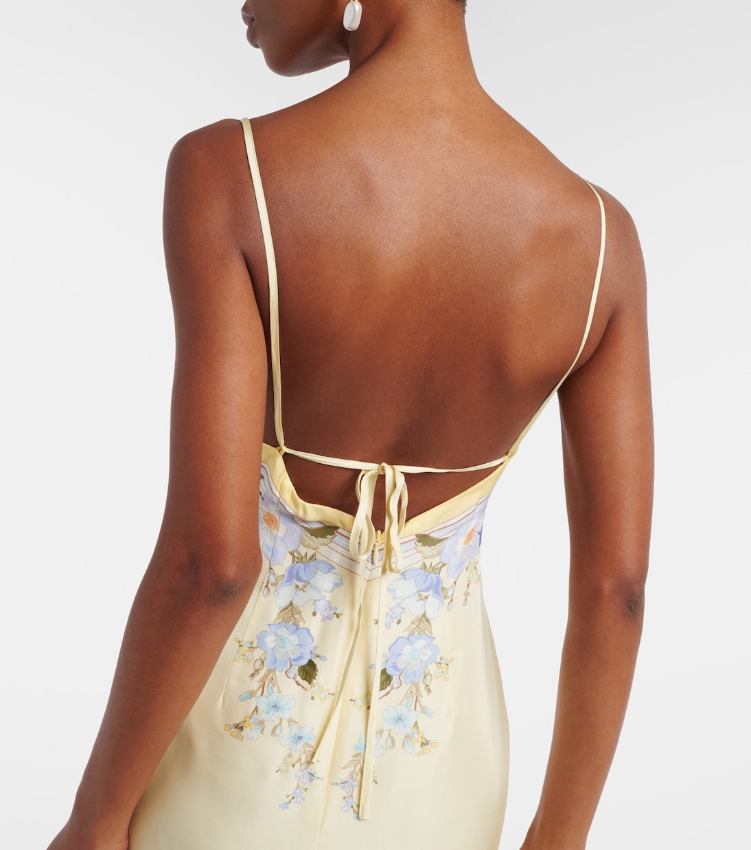 Floral silk satin maxi dress | Self-Portrait