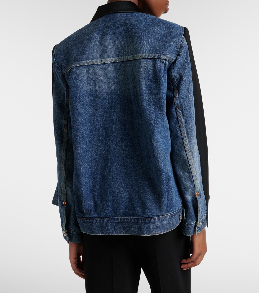 Chaqueta cruzada de denim y lana | Sacai