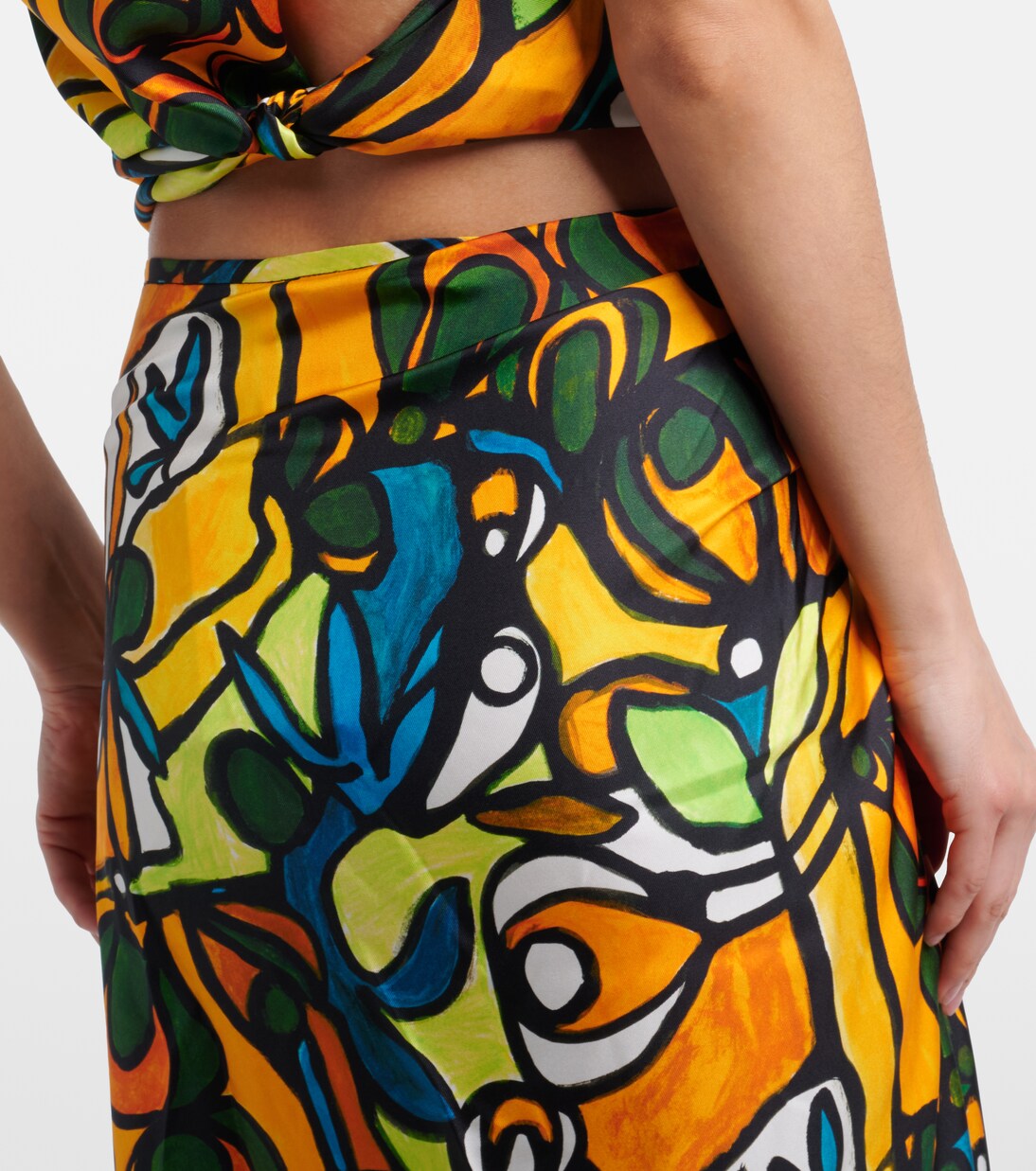 Printed draped silk maxi skirt | Christopher Esber
