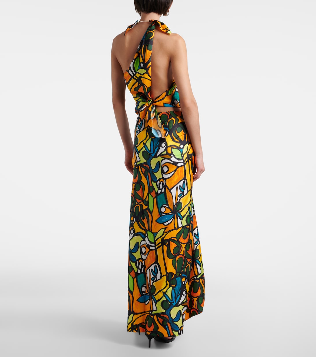 Printed draped silk maxi skirt | Christopher Esber
