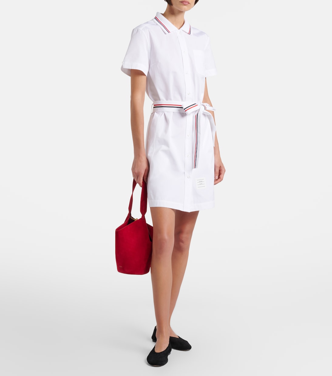 Belted cotton poplin shirt dress | Thom Browne
