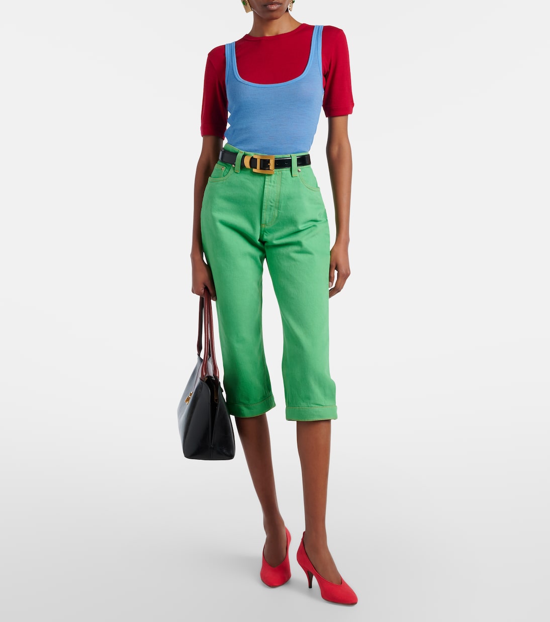 Jean capri à taille haute | Versace