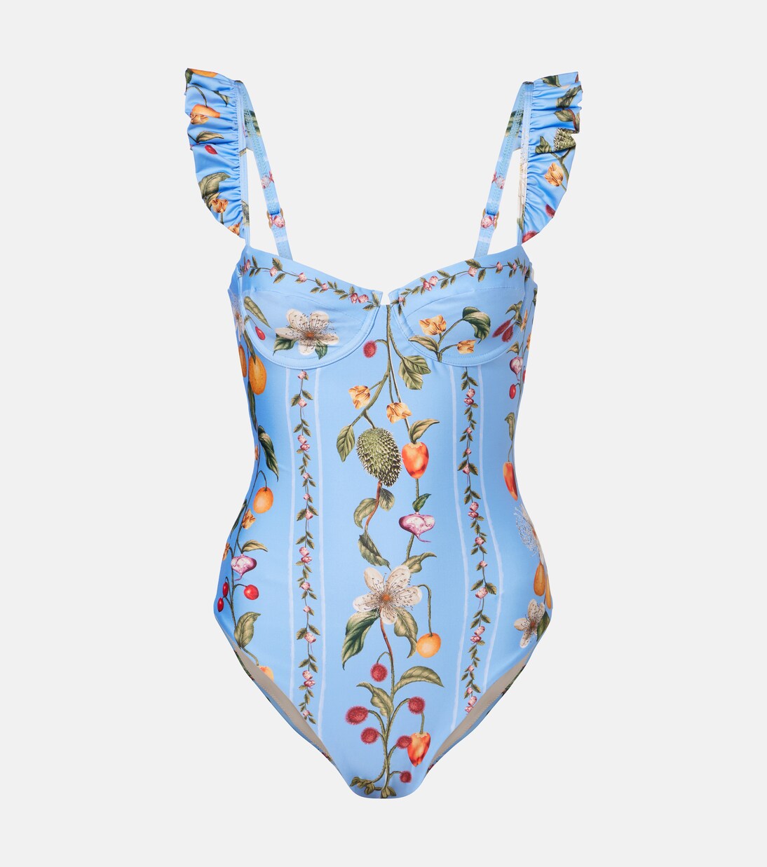 Ajonjoli印花荷叶边连体泳衣 | Agua by Agua Bendita