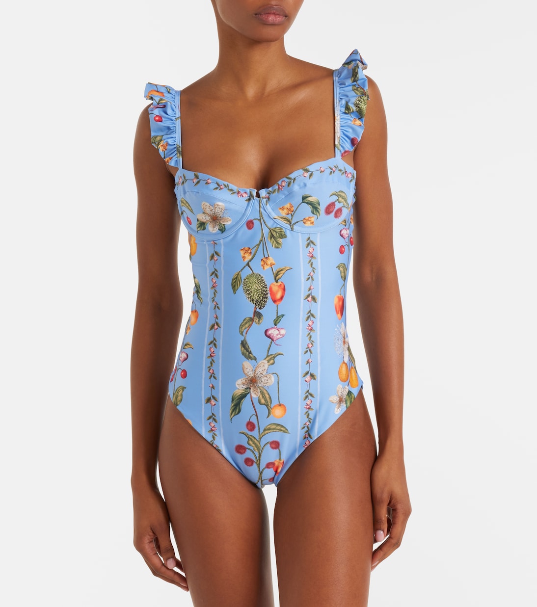 Ajonjoli印花荷叶边连体泳衣 | Agua by Agua Bendita