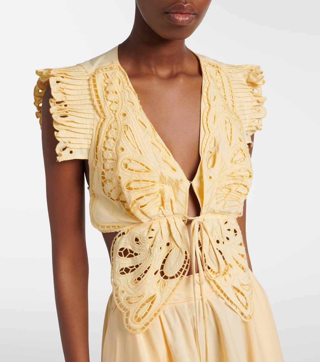 Broderie anglaise cotton crop top | Farm Rio