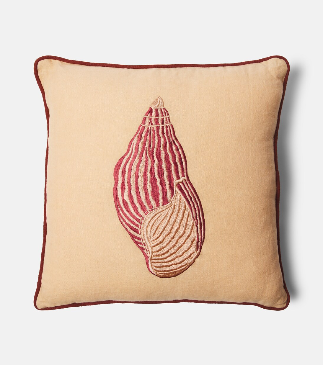 Embroidered cotton velvet cushion | Les-Ottomans