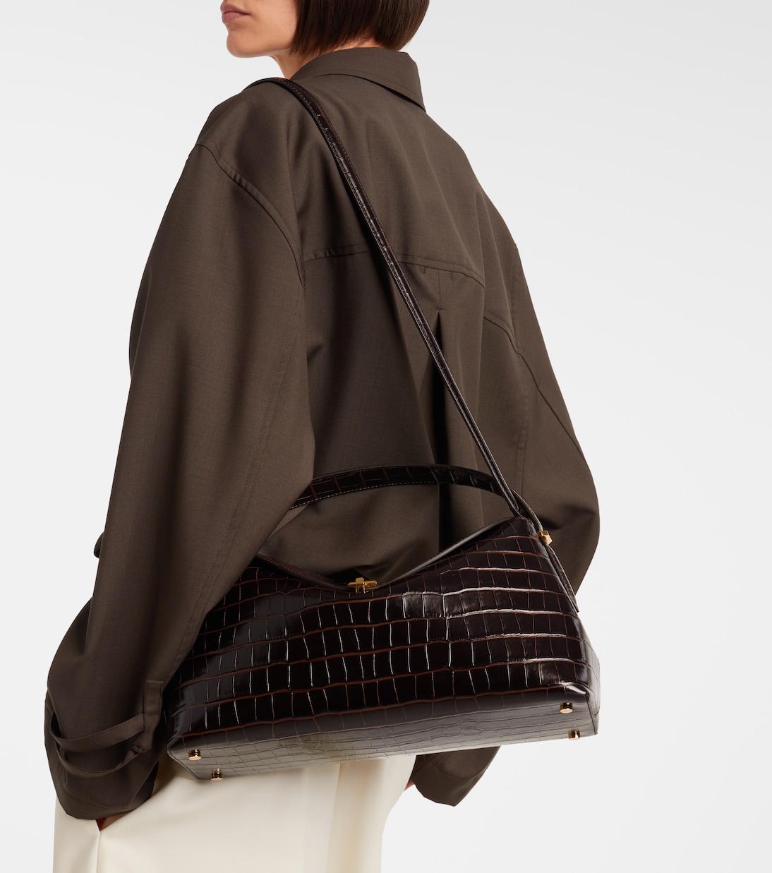 T-Lock croc-effect leather tote bag | Toteme