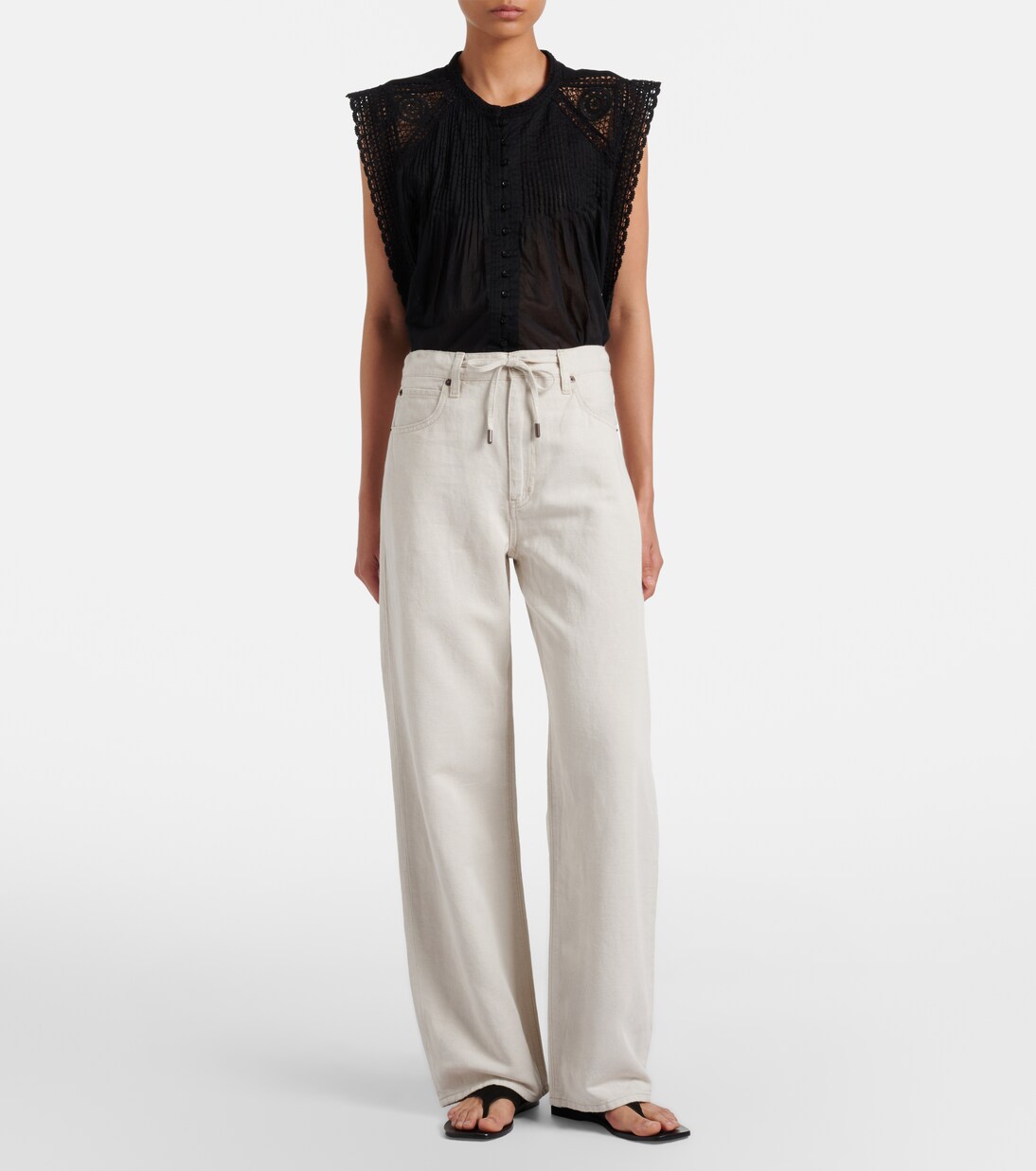 Off Duty Drawstring wide-leg jeans  | Frame