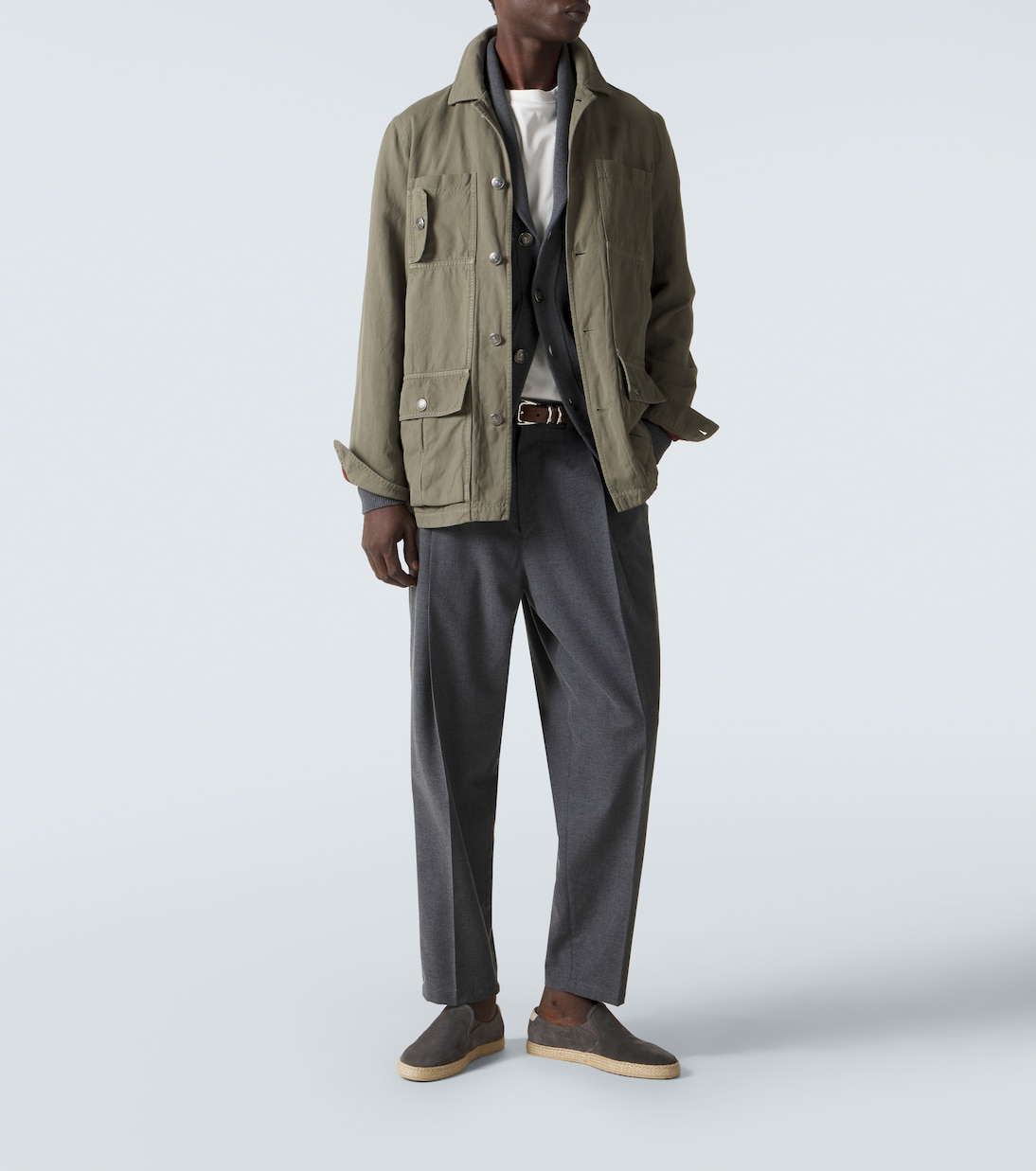 Cotton and linen field jacket | Brunello Cucinelli