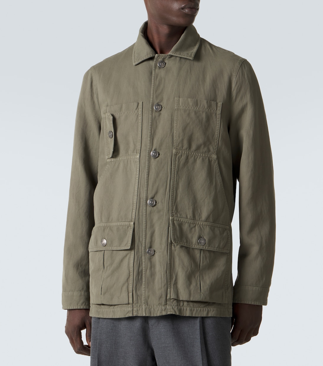 Cotton and linen field jacket | Brunello Cucinelli