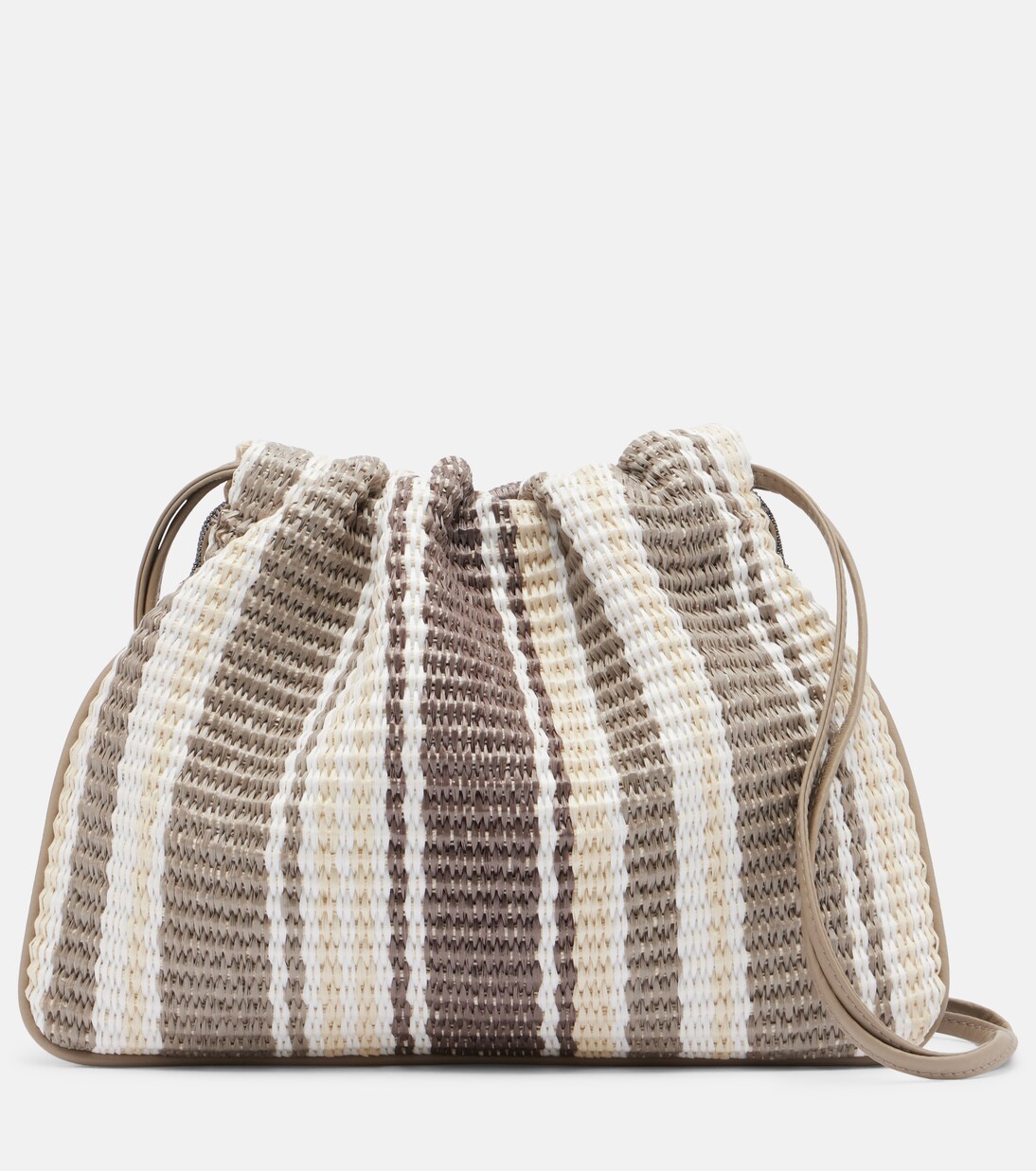 Mellow Small striped crossbody bag | Brunello Cucinelli