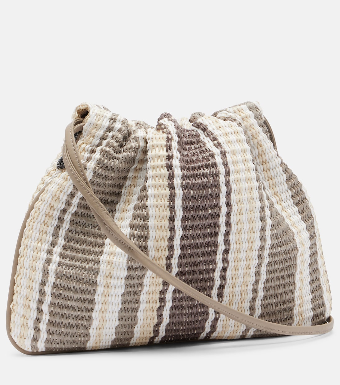 Mellow Small striped crossbody bag | Brunello Cucinelli