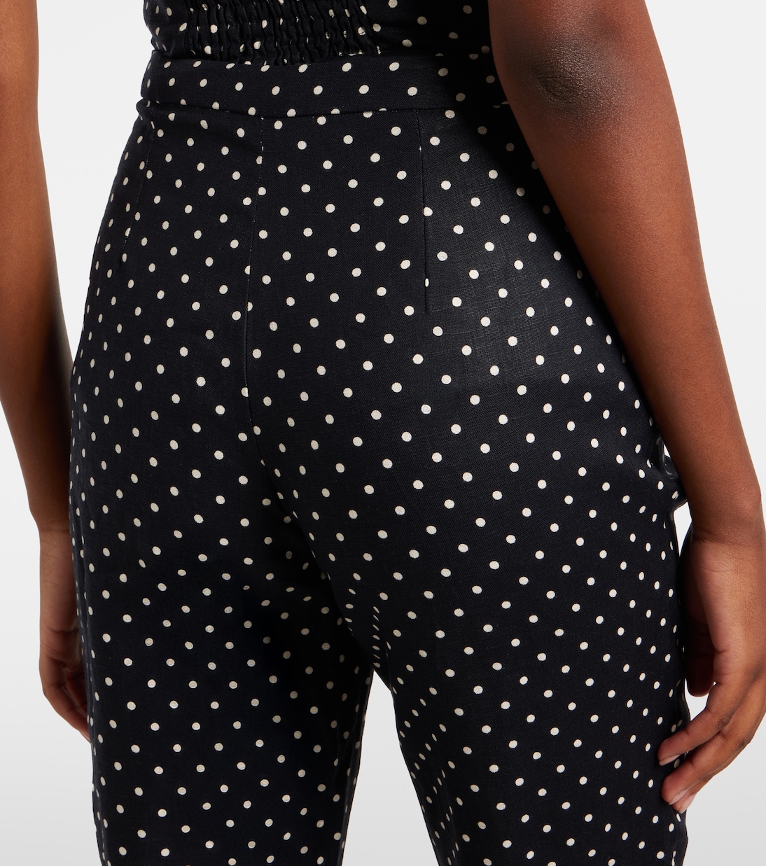 Iria polka-dot linen capri pants | Faithfull