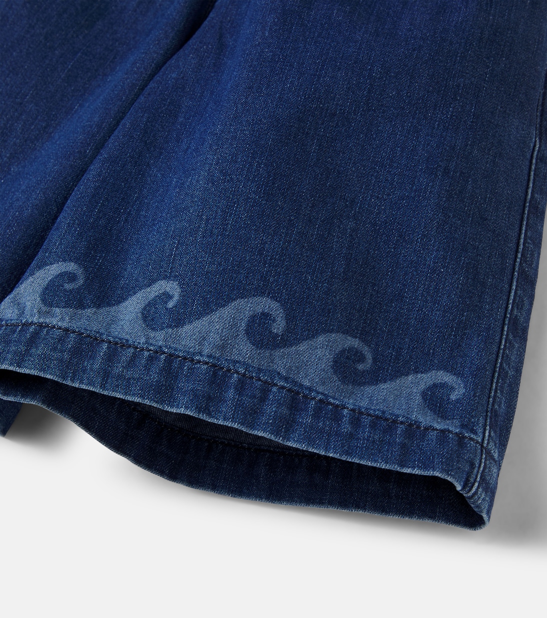 Printed denim shorts | Versace Kids