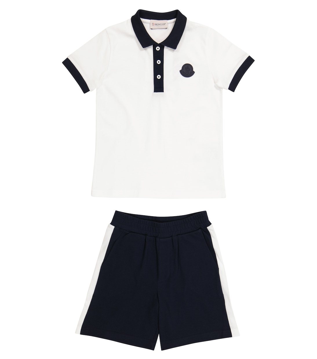 Cotton polo shirt and shorts set | Moncler Enfant