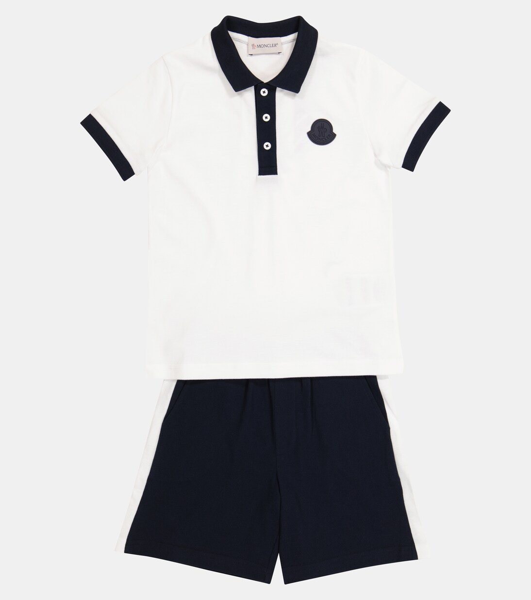 Cotton polo shirt and shorts set | Moncler Enfant