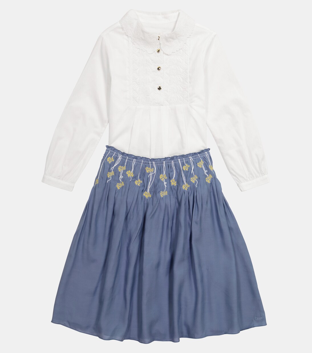 Floral-embroidered skirt | Chloé Kids
