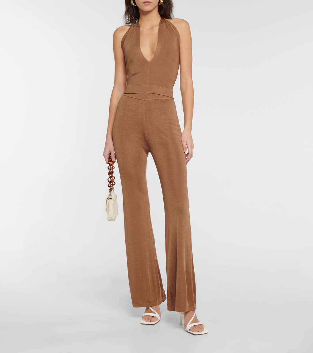 Pantalon évasé Moonstone à taille haute | Staud