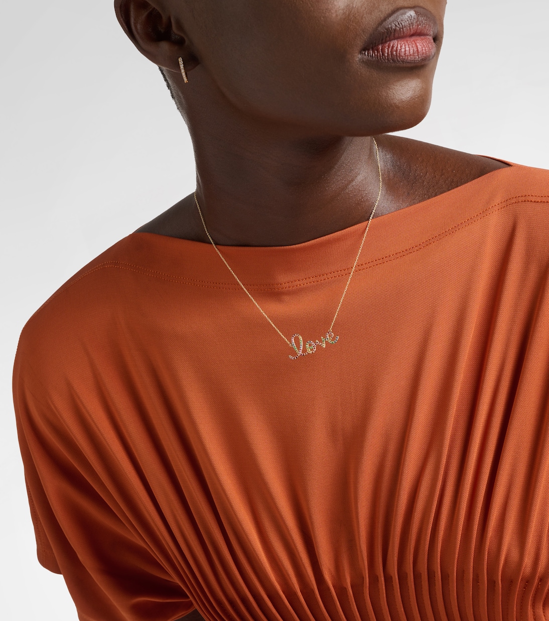 Collar Love de oro de 14 ct con zafiros | Sydney Evan