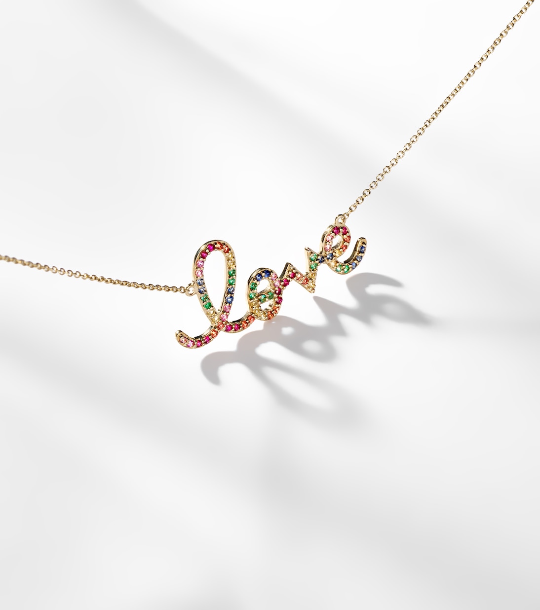 Collar Love de oro de 14 ct con zafiros | Sydney Evan