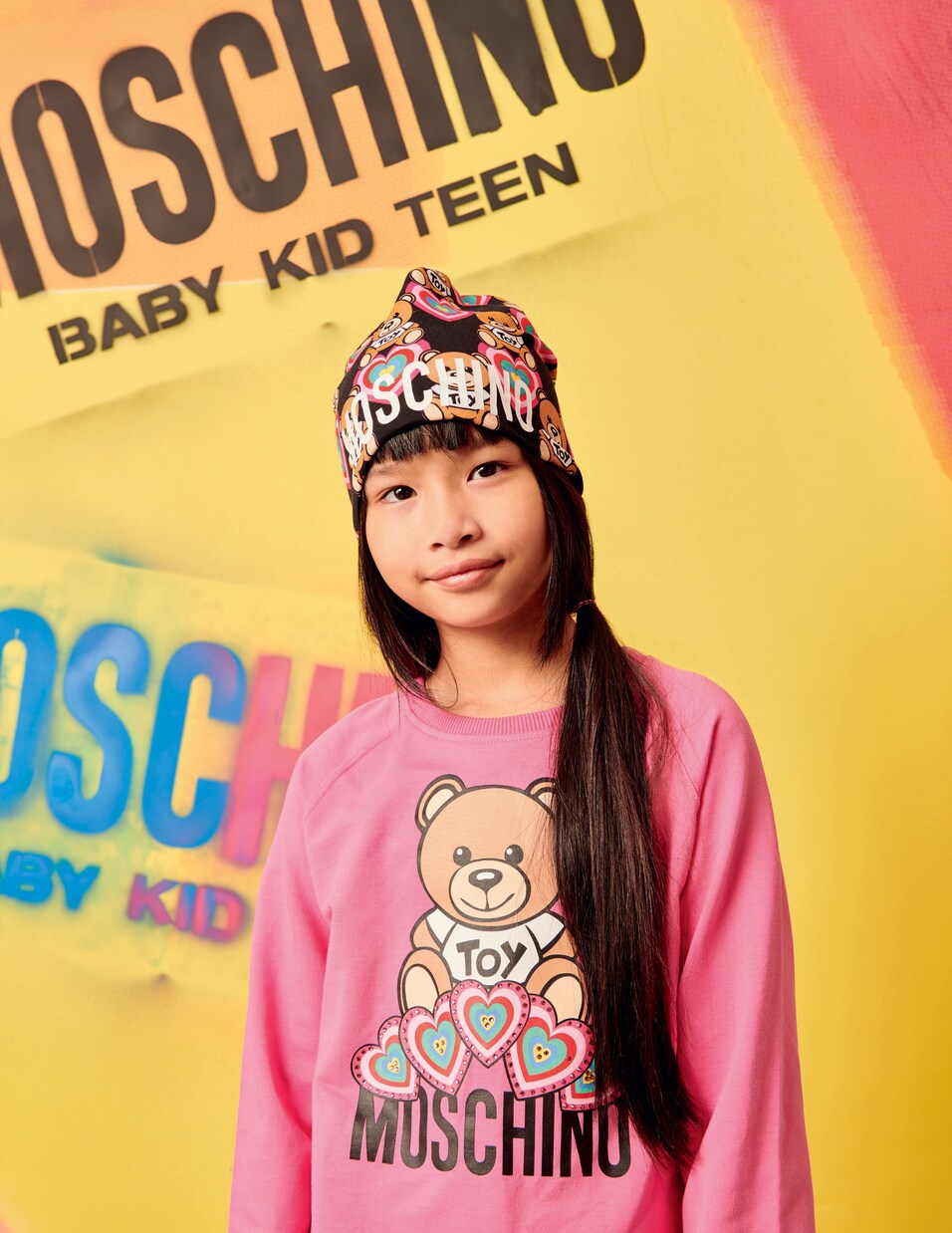 Sweat-shirt imprimé en coton mélangé | Moschino Kids