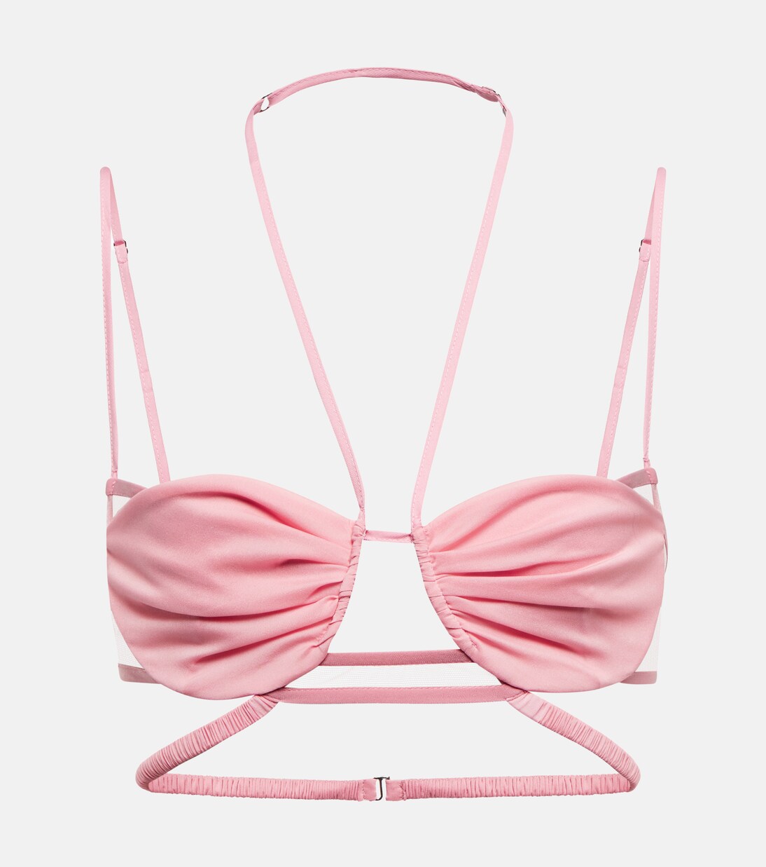 Neckholder-BH aus Mesh und Georgette | Nensi Dojaka