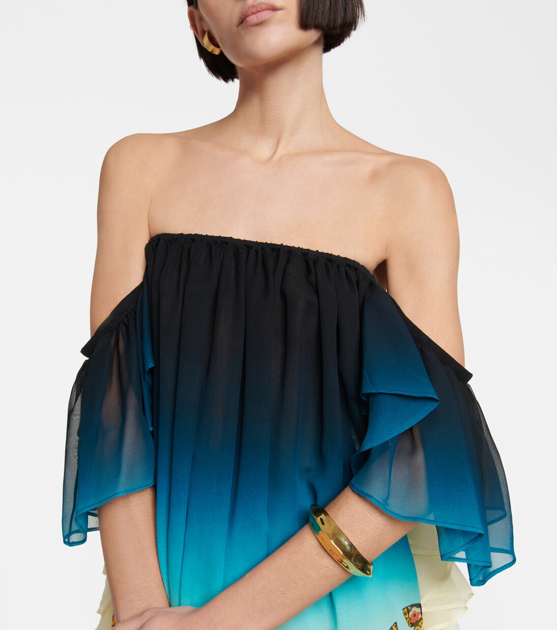 Off-shoulder printed silk minidress | Etro