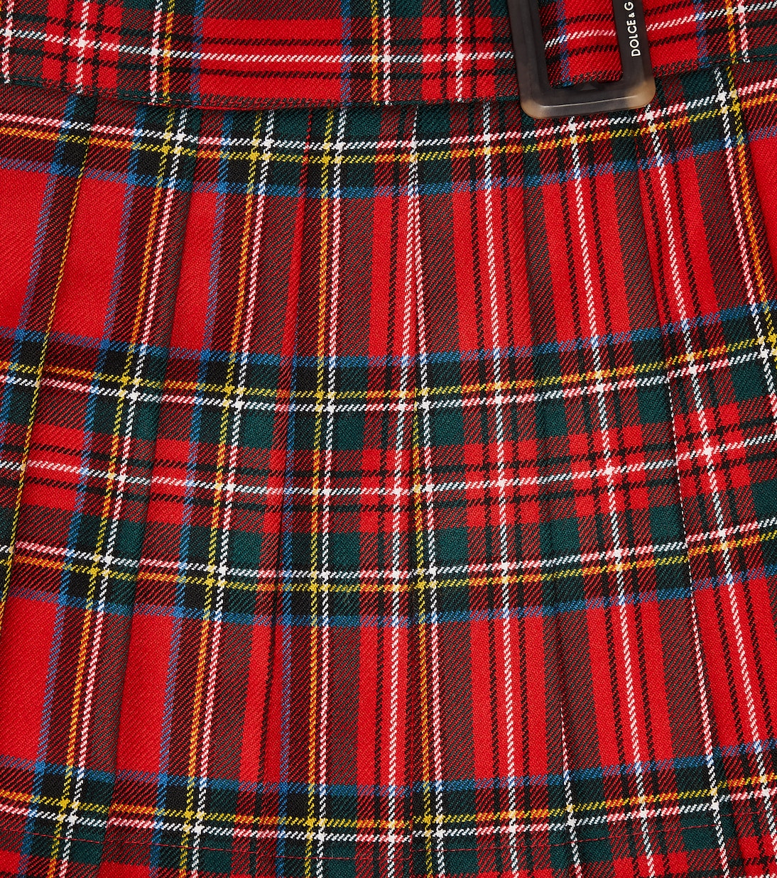 Gonna a pieghe in lana vergine tartan | Dolce&Gabbana Kids