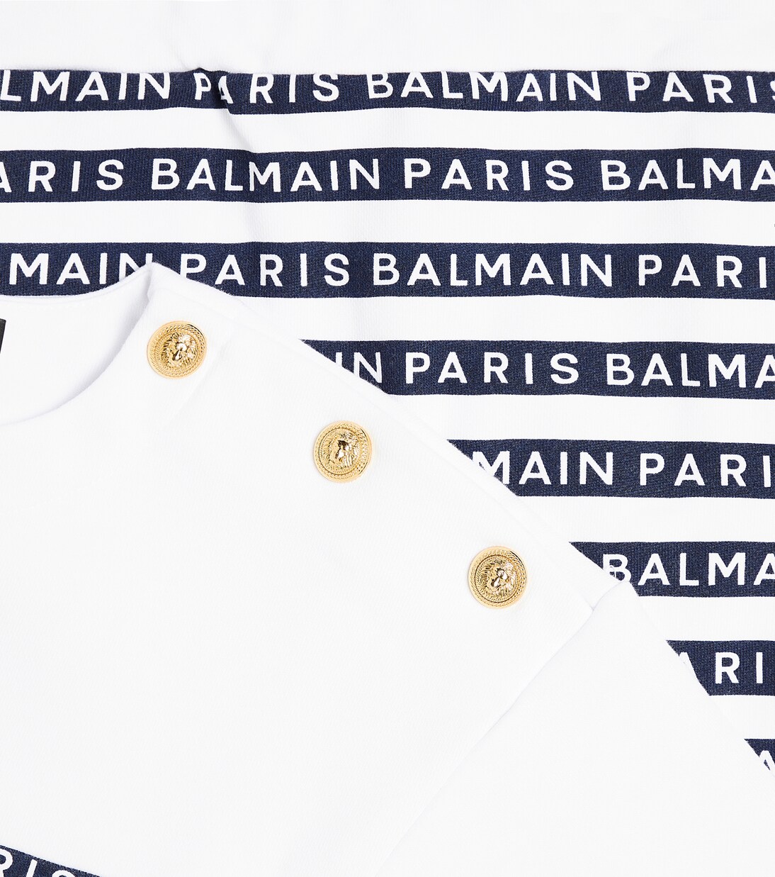 Striped cotton sweatshirt and skirt set | Balmain Kids