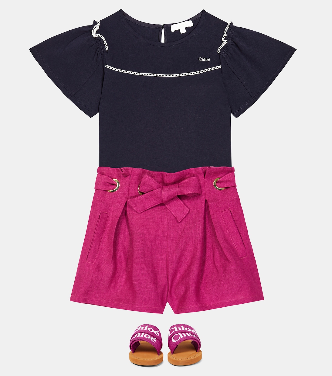 Sandali in canvas con logo | Chloé Kids