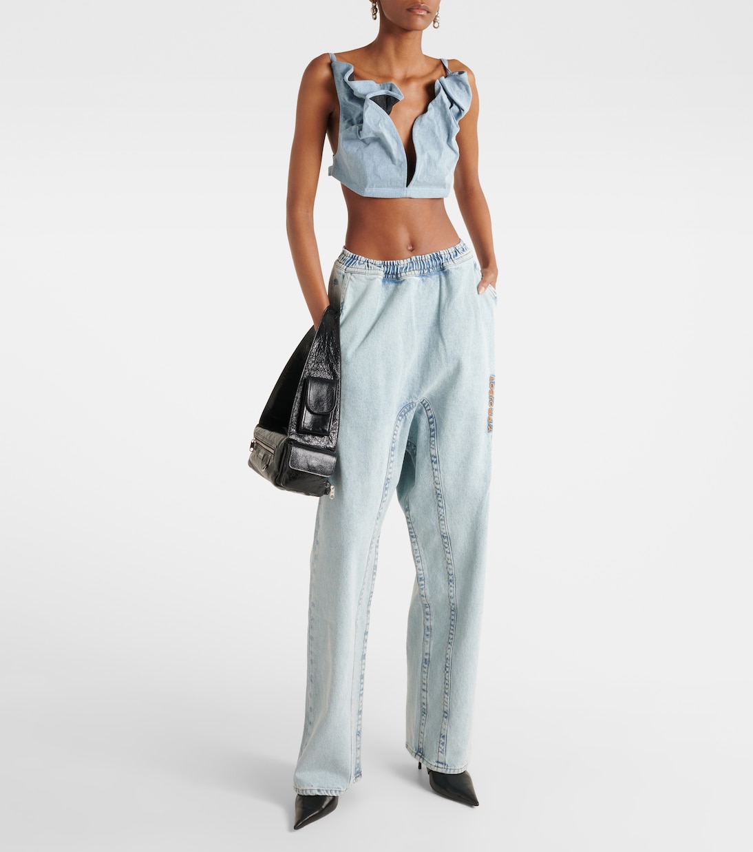 Ruffled denim bra top | Y/Project