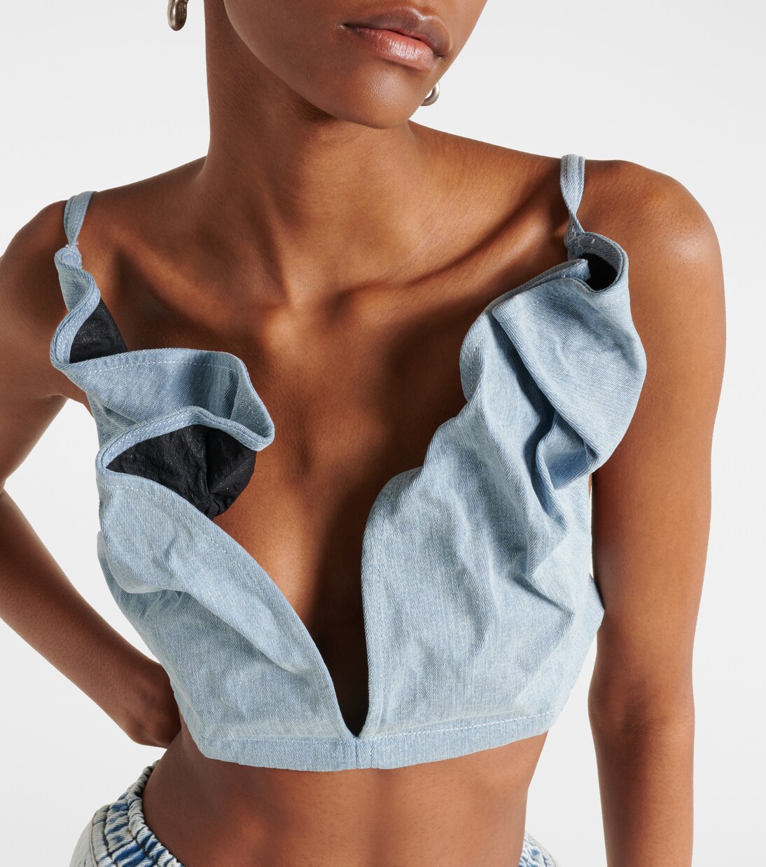 Ruffled denim bra top | Y/Project