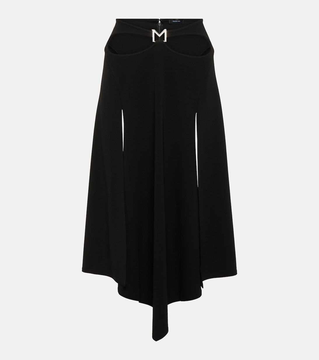 Logo asymmetric midi skirt | Mugler
